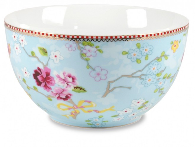 沙拉碗(粉藍)18cm,H11cm