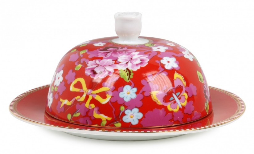 點心暫置盤(紅)17cm